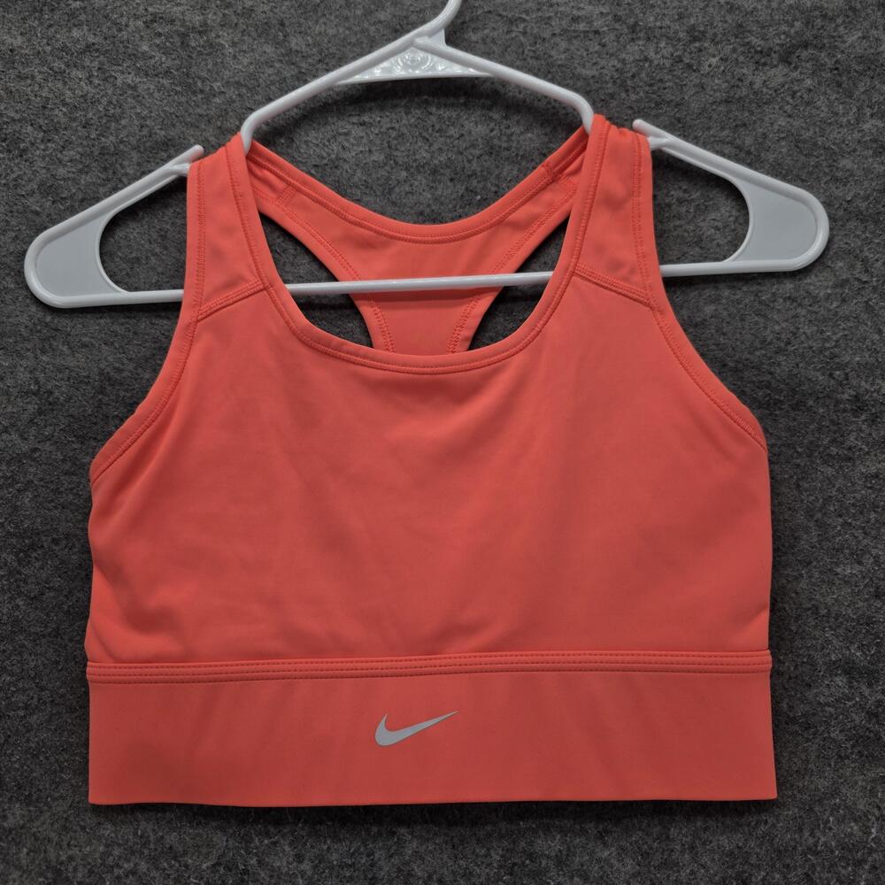 Nike Sports Bra Womens M Orange Racerback Dri-FIT Padded Pullover Athletic